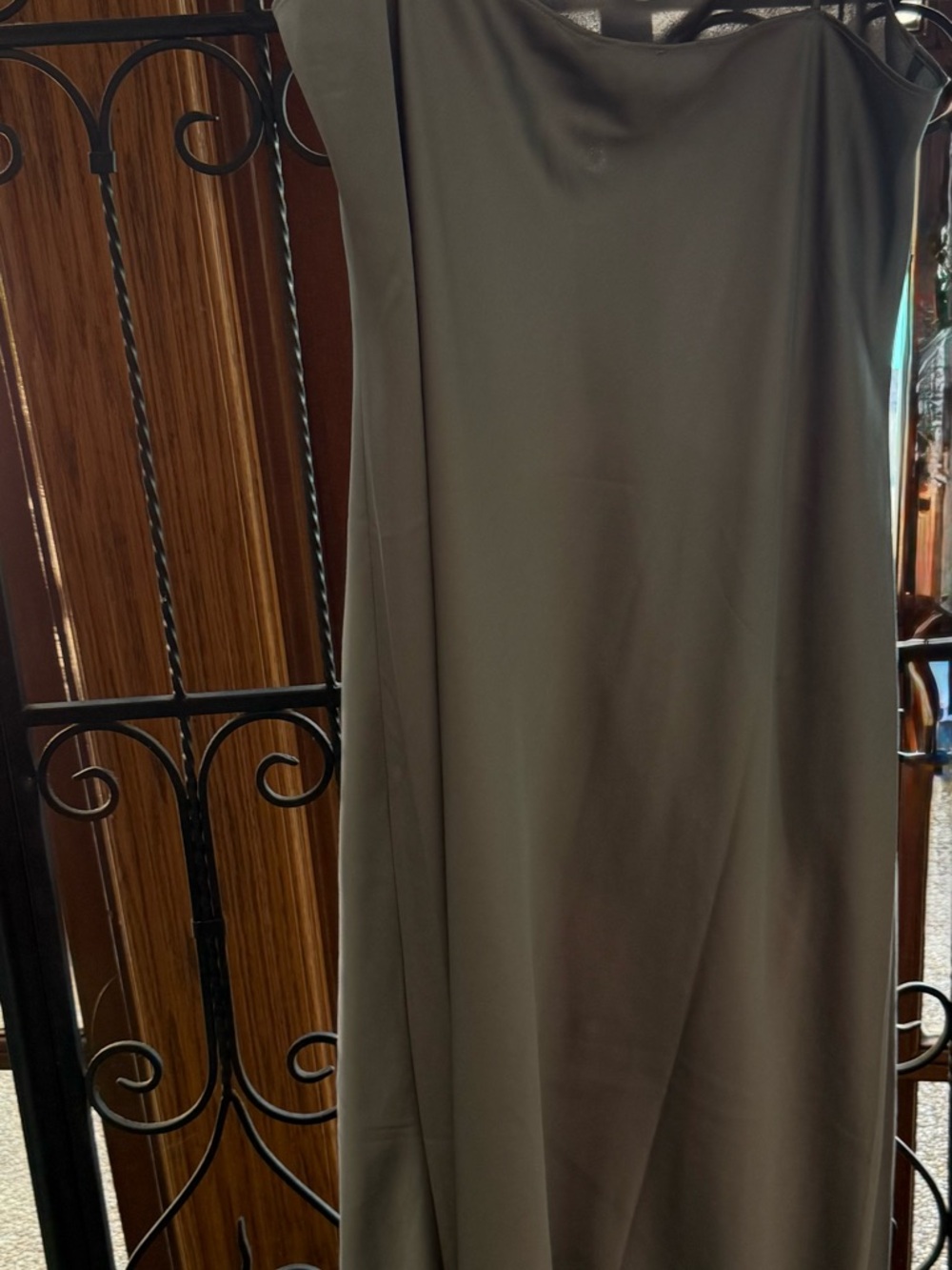 J. Crew Silver-Gray Satin Slip Dress with Spaghetti Straps - Picture 2 of 3